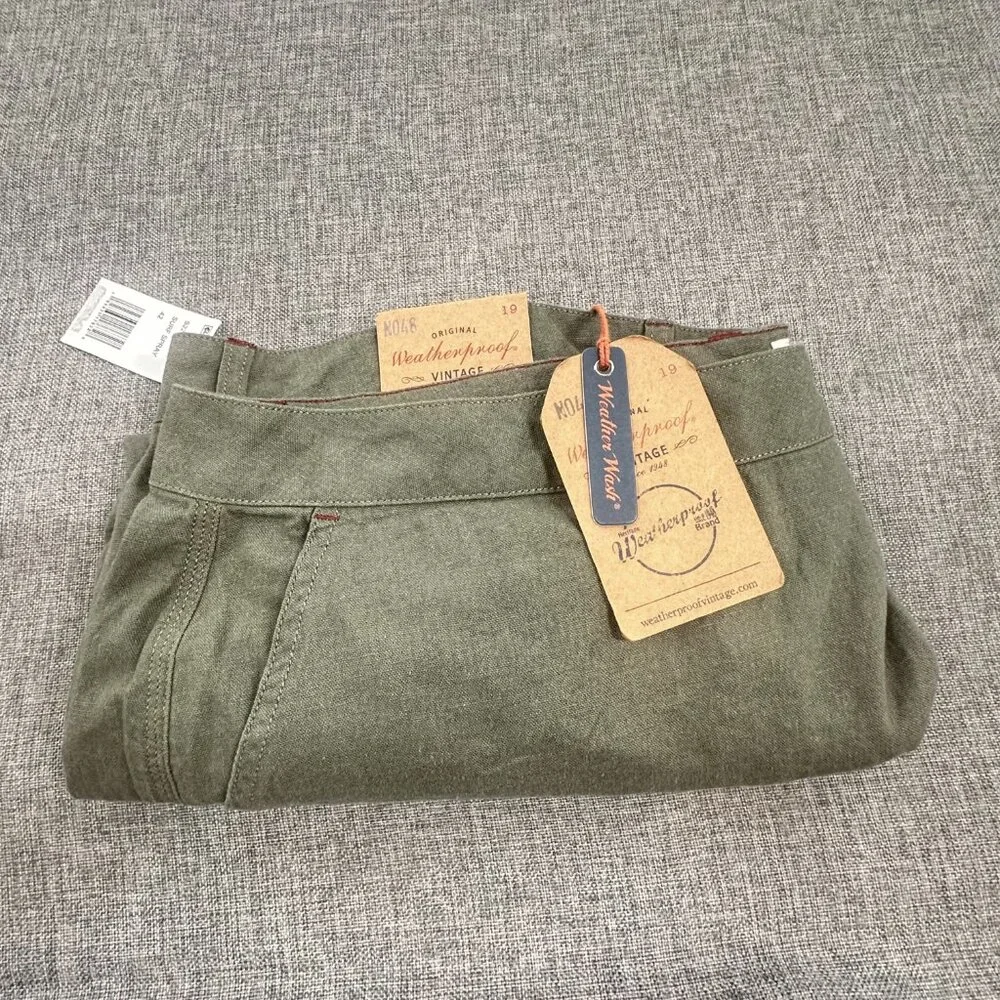 NEW! Weatherproof Vintage Mens Shorts 42 Linen & Viscose‎ Green MSRP: $60